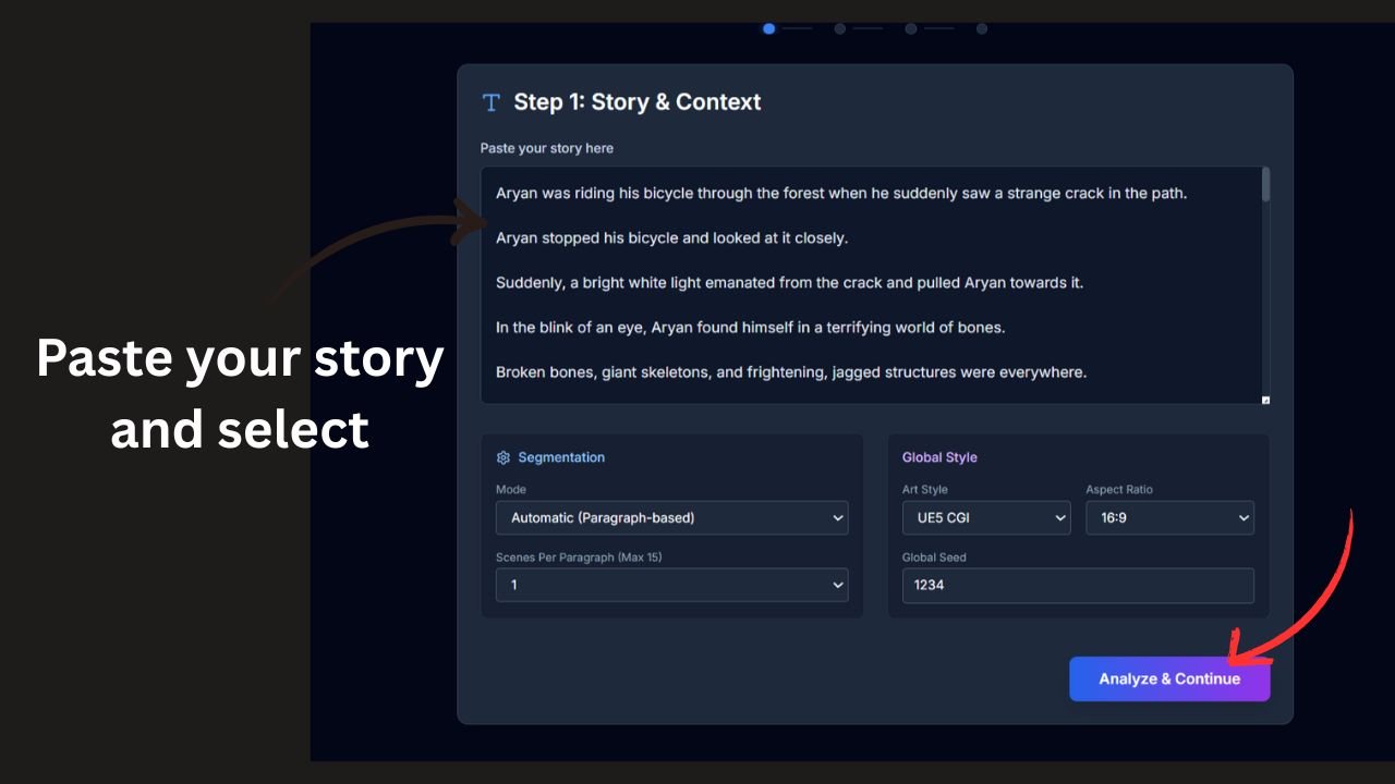 Story Input Screenshot