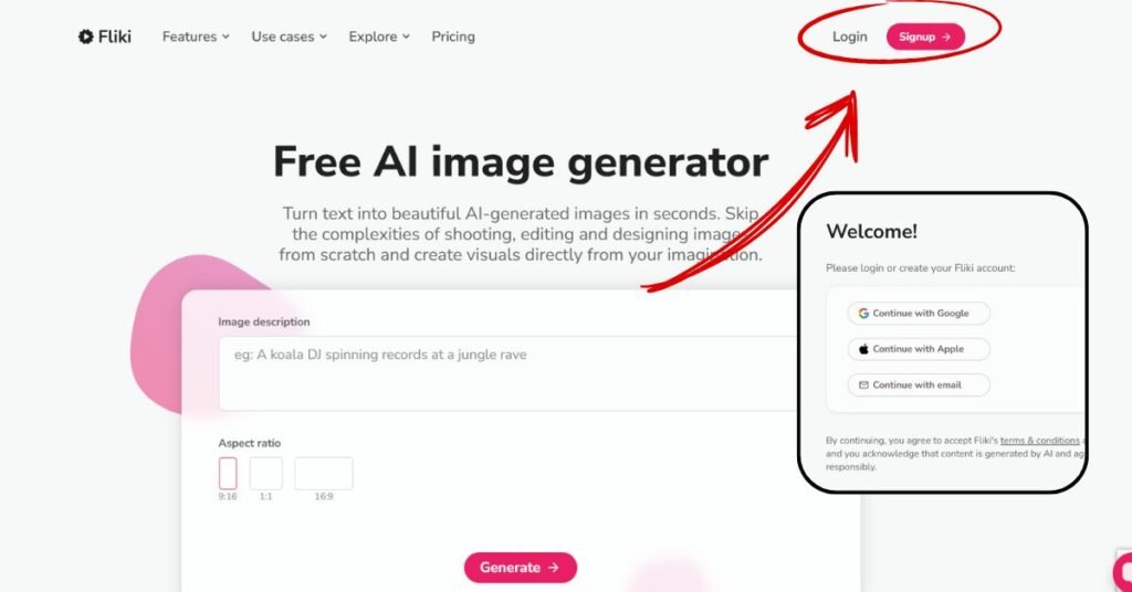 Getting started with Fliki AI tool dashboard for video creation