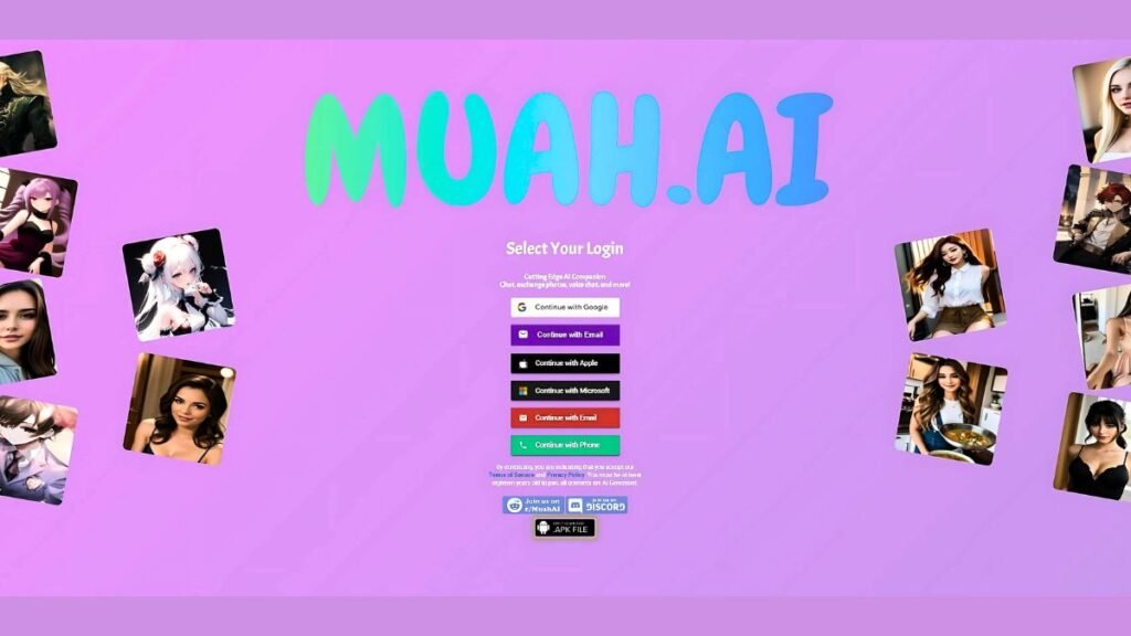 "Muah AI virtual companion interface showing a customizable AI chatbot on a smartphone screen