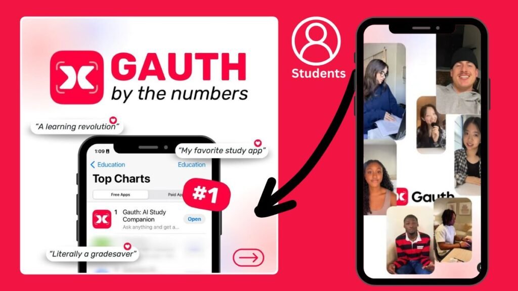 Student using Gauth AI app to solve math homework