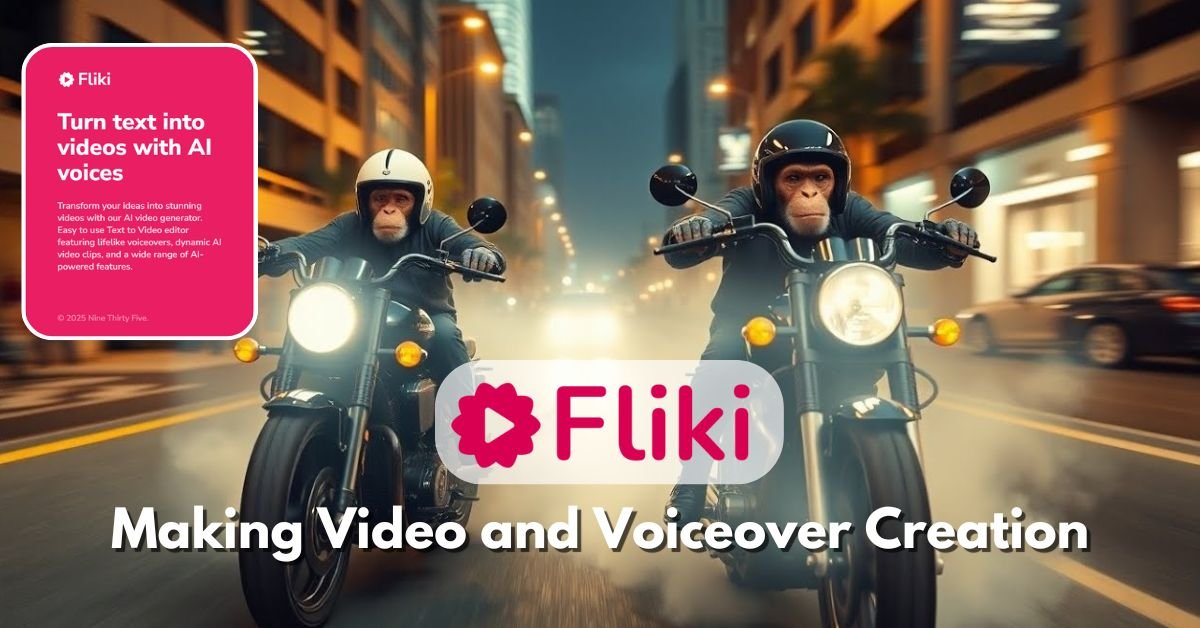 Fliki AI tool interface showcasing text-to-video and voiceover creatio