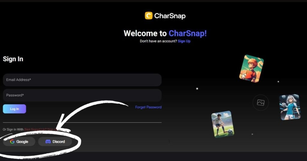 CharSnap.ai screenshot showing the chatbot interface for user interaction