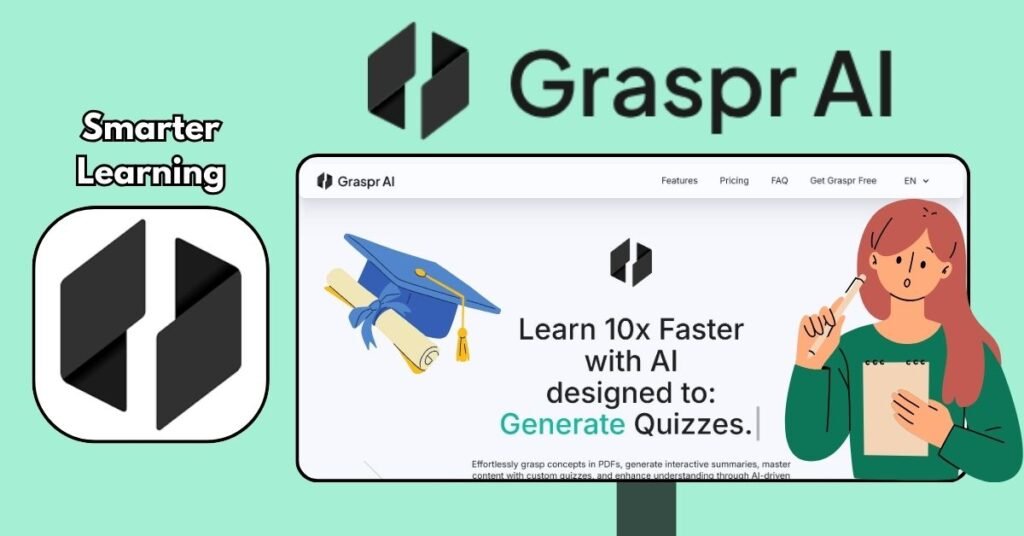 What is Graspr AI, interface showing PDF chat and quiz generation features
