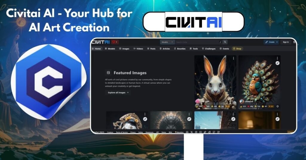 Civitai AI platform interface showcasing AI-generated art