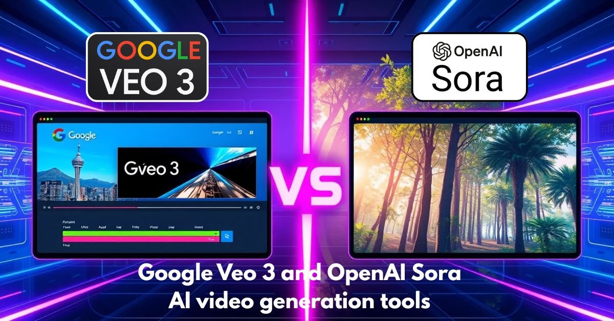 Google Veo 3 and OpenAI Sora AI video generation tools comparison