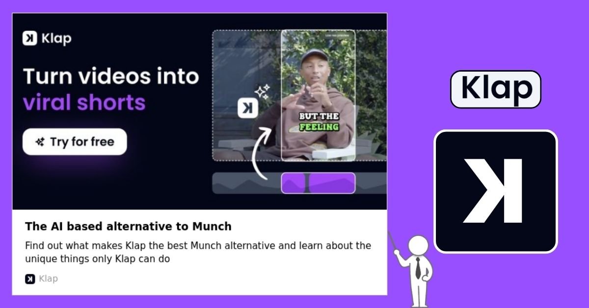 Klap AI dashboard showing automatic short video creation for YouTube and social media