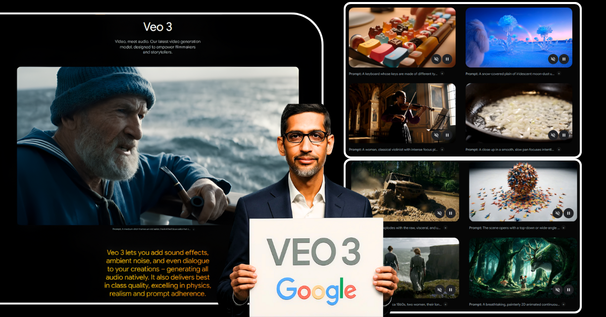 Google Veo 3 AI generating a realistic video with sound