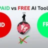 Comparison of paid vs free AI tools for 2025, including ChatGPT, Perplexity, Canva, and Grammarly.