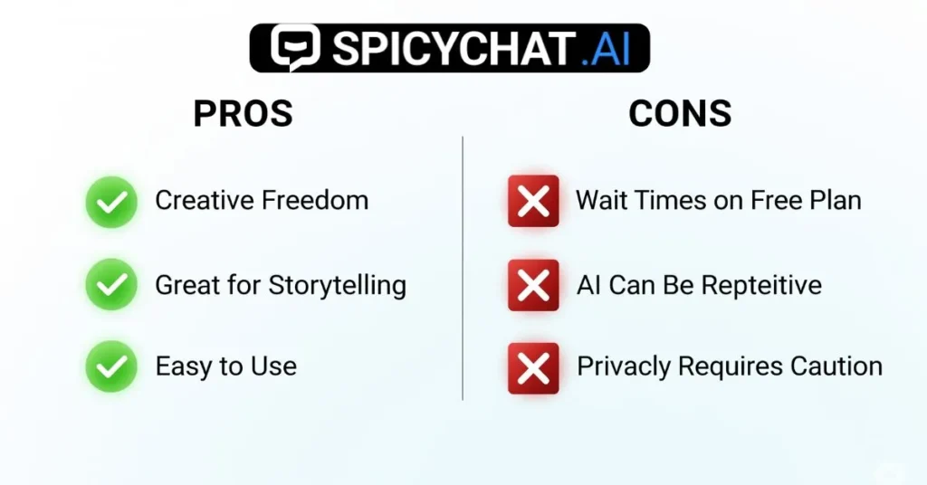 Pros and Cons of Spicychat AI