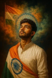 15 August AI Prompts Tricolour Glow Halo Effect