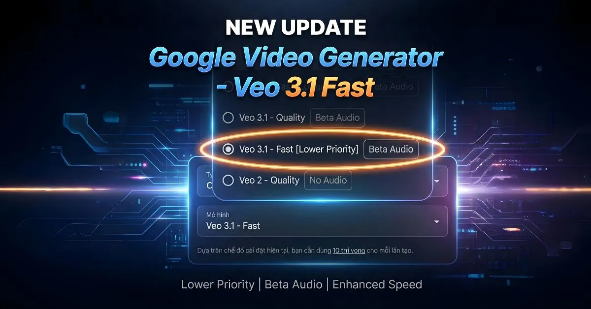 Google Video Generator - Veo 3.1 Fast [Lower Priority] beta